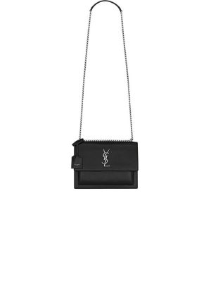 black YSL sunset.mes
dium leather shoulder bag