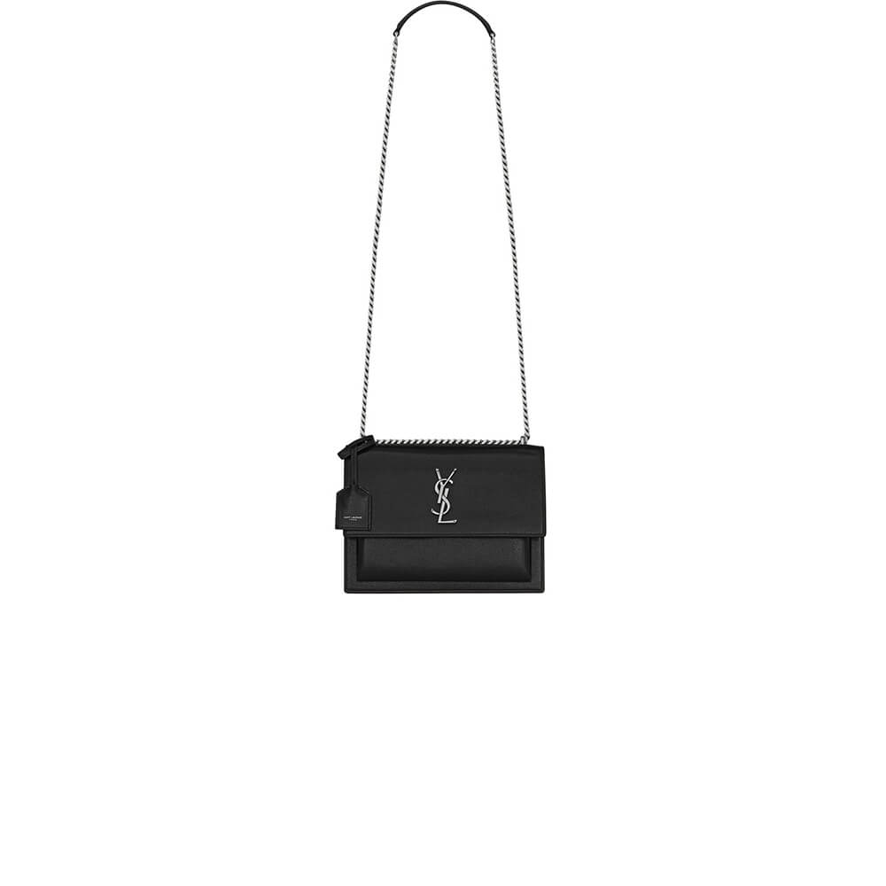 black YSL sunset.mes
dium leather shoulder bag