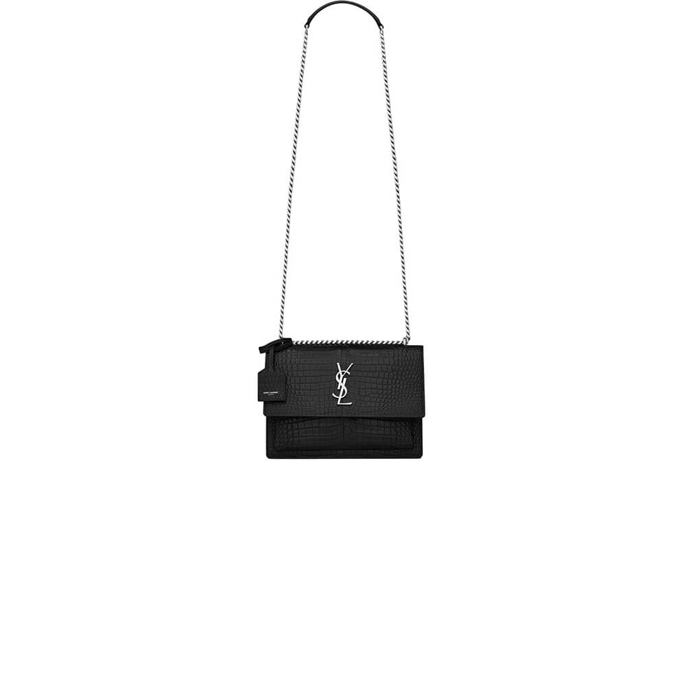 YSL Crocodile-embossed leather SUNSEt.mes
dium