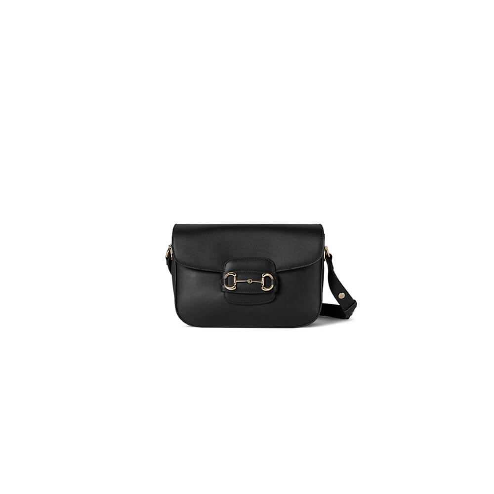 Black Gucci Horsebit 1955 Soft small shoulder bag
