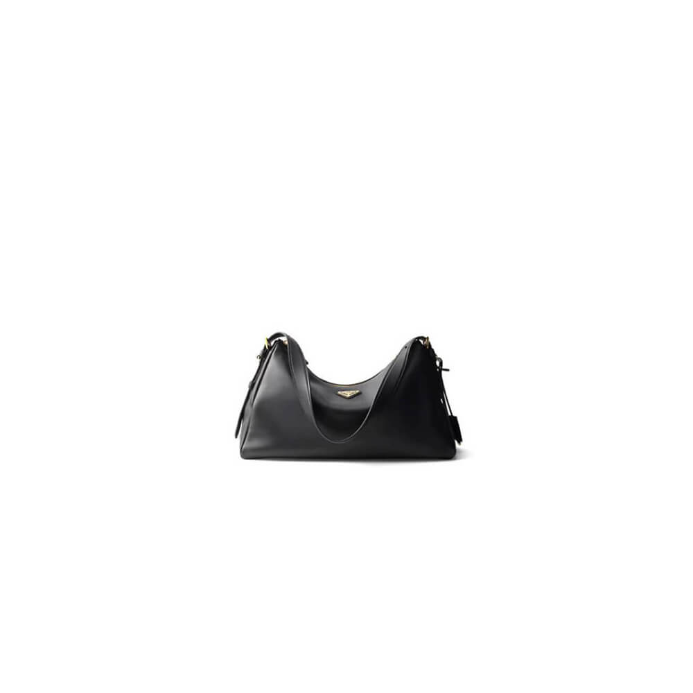 Black Prada Aimee large leather shoulder bag