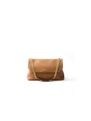 Caramel Prada Medium leather shoulder bag (Best
 Grade)