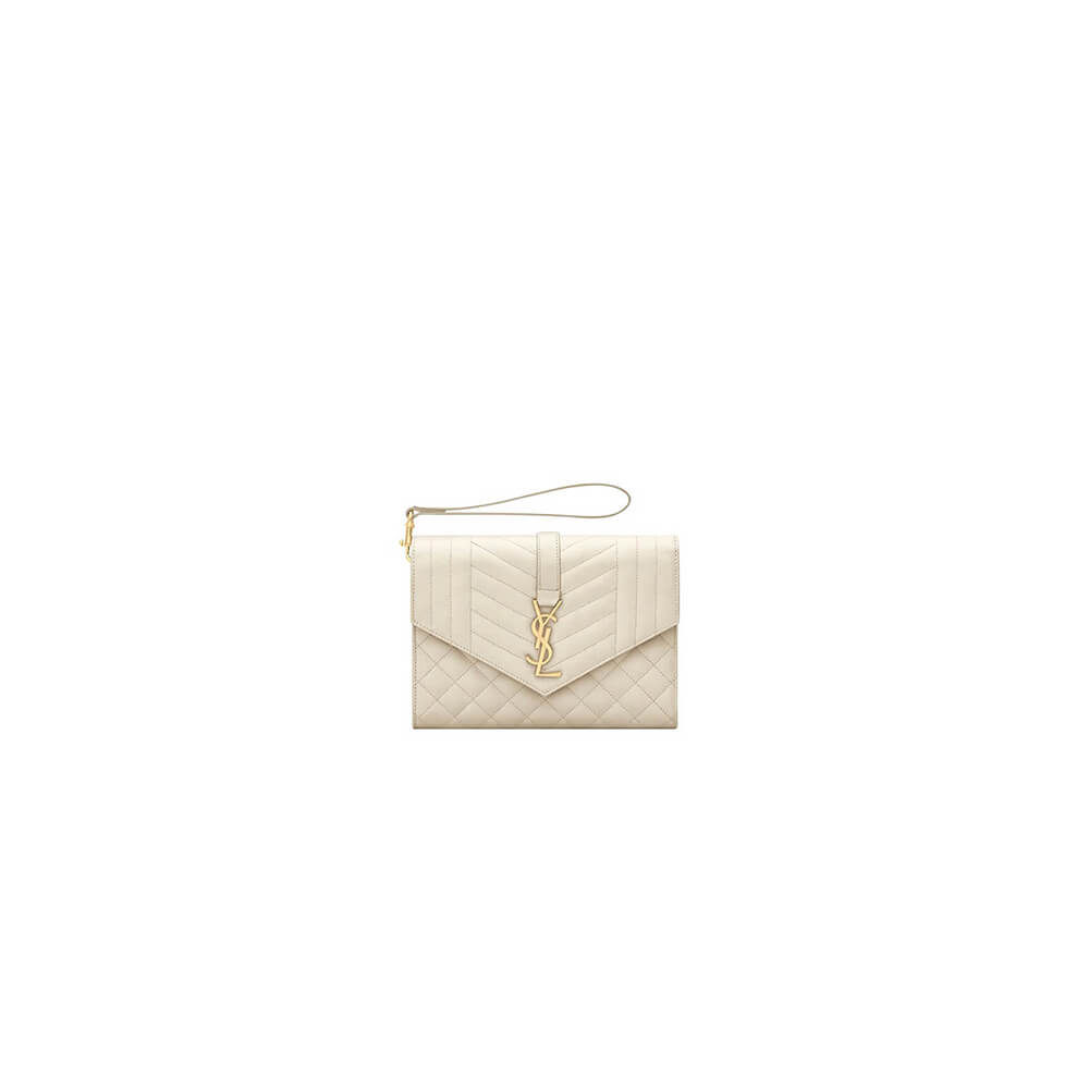 YSL CASSANDRE matelasse leather flap clutch