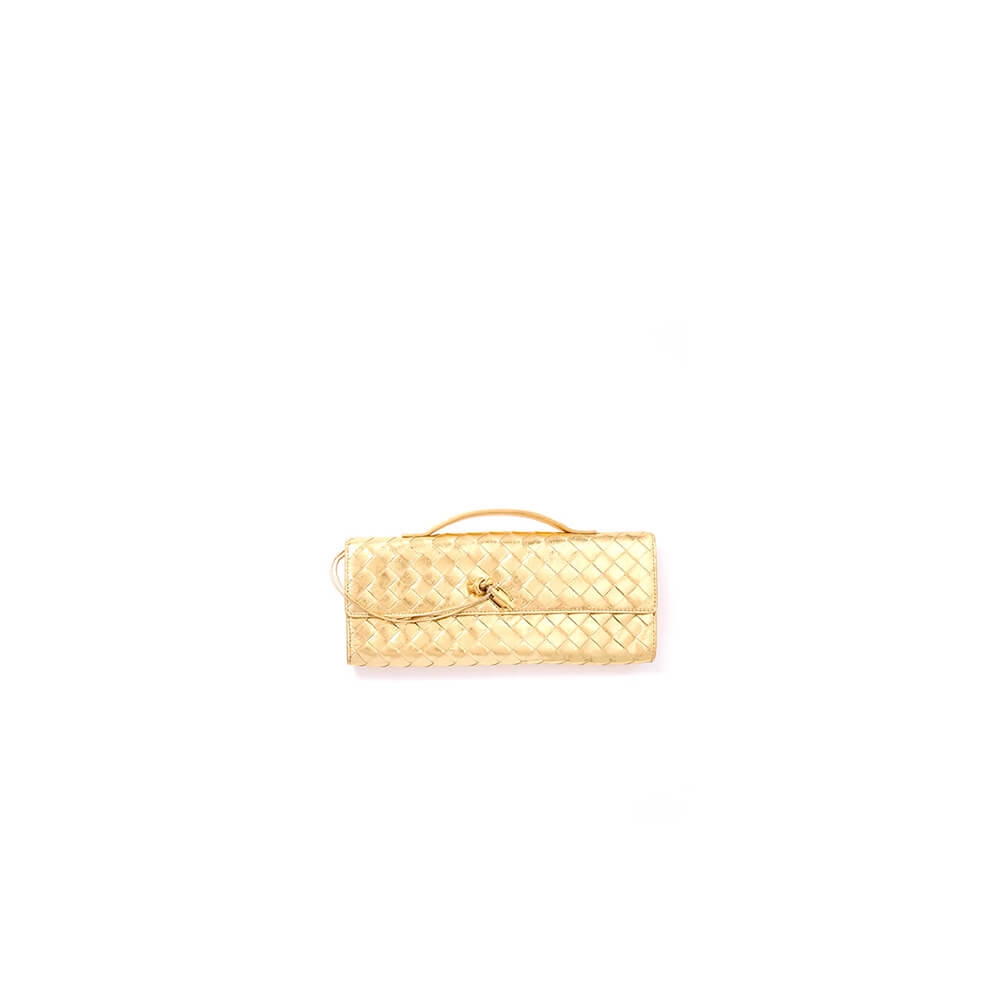 Gold Bottega Veneta Andiamo Clutch (Best
 GRADE)