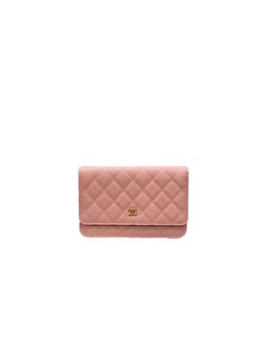 Pink Chanel classic chain wallet (Best
 grade)