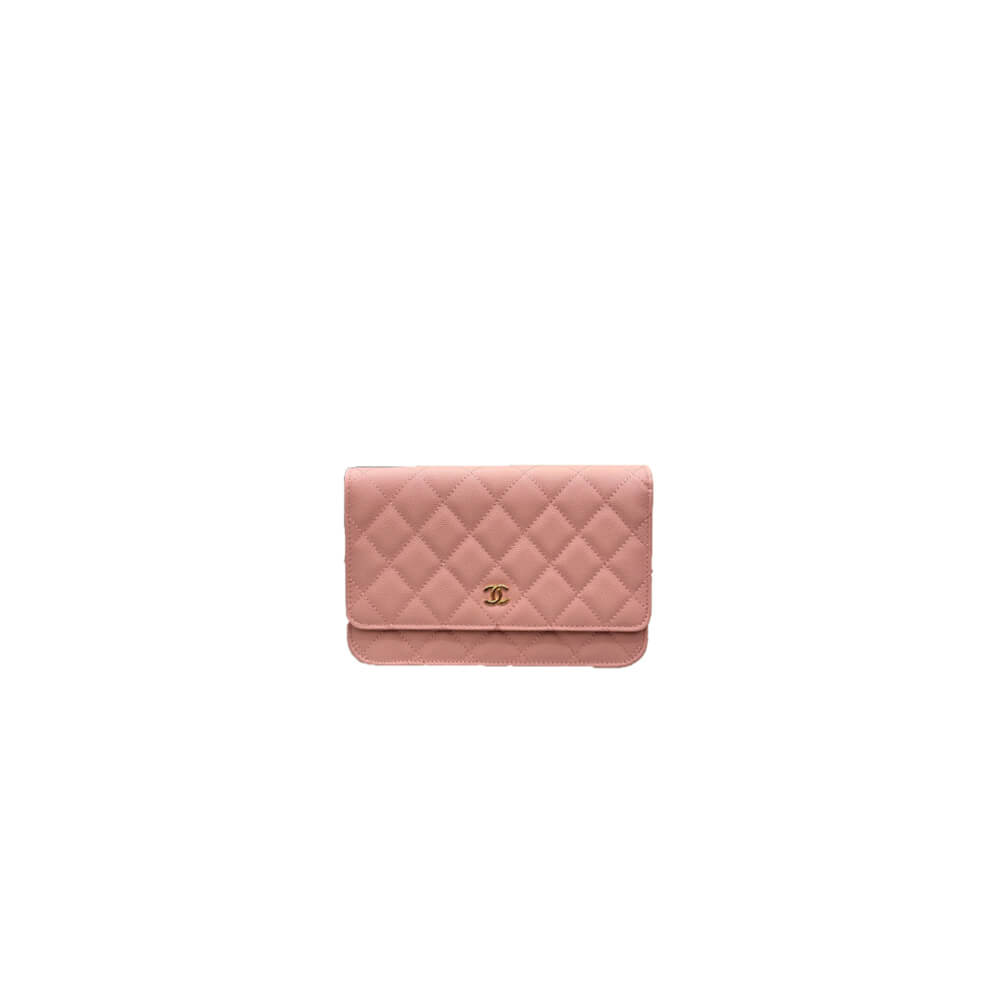 Pink Chanel classic chain wallet (Best
 grade)