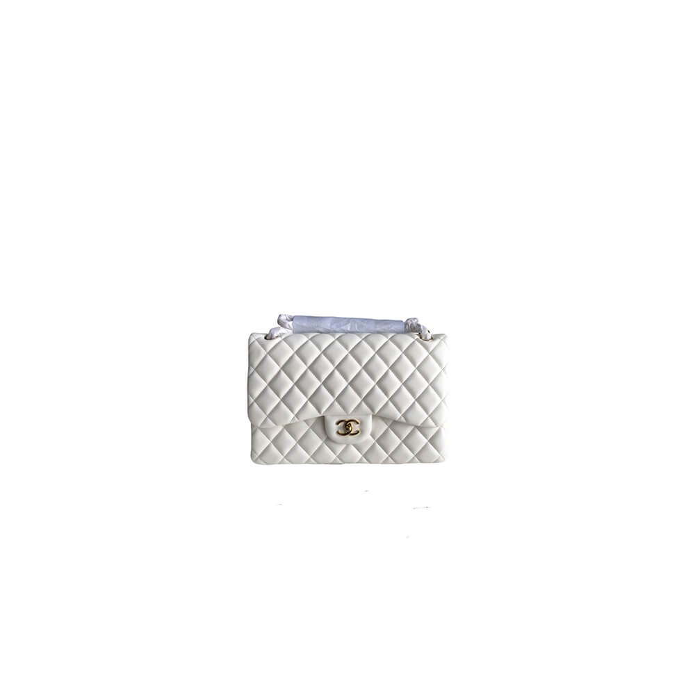White CHANEL LARGE CLASSIC HANDBAG (Best
grade)