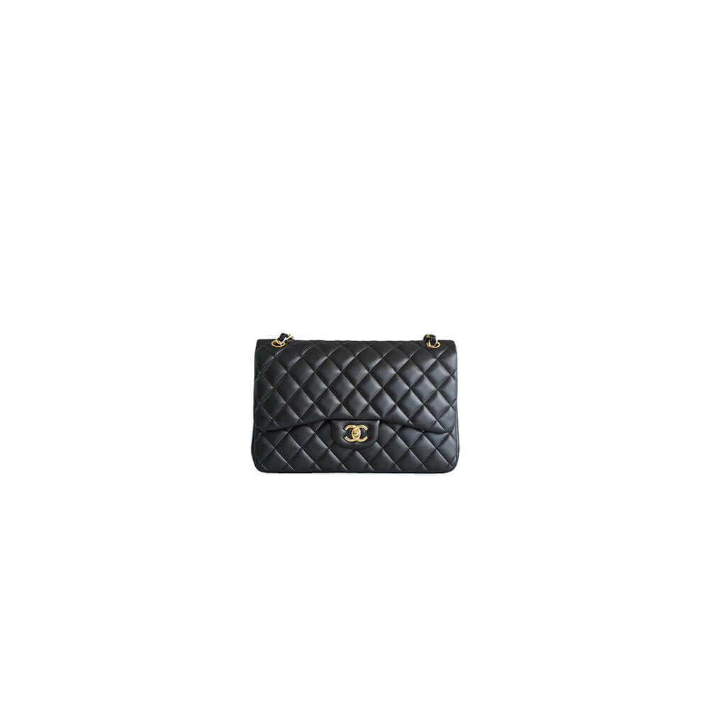 Black CHANEL LARGE CLASSIC HANDBAG (Best
 grade)