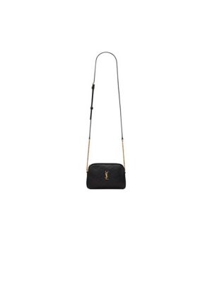 Black YSL Gaby zipped pouch in quilted lambskin
