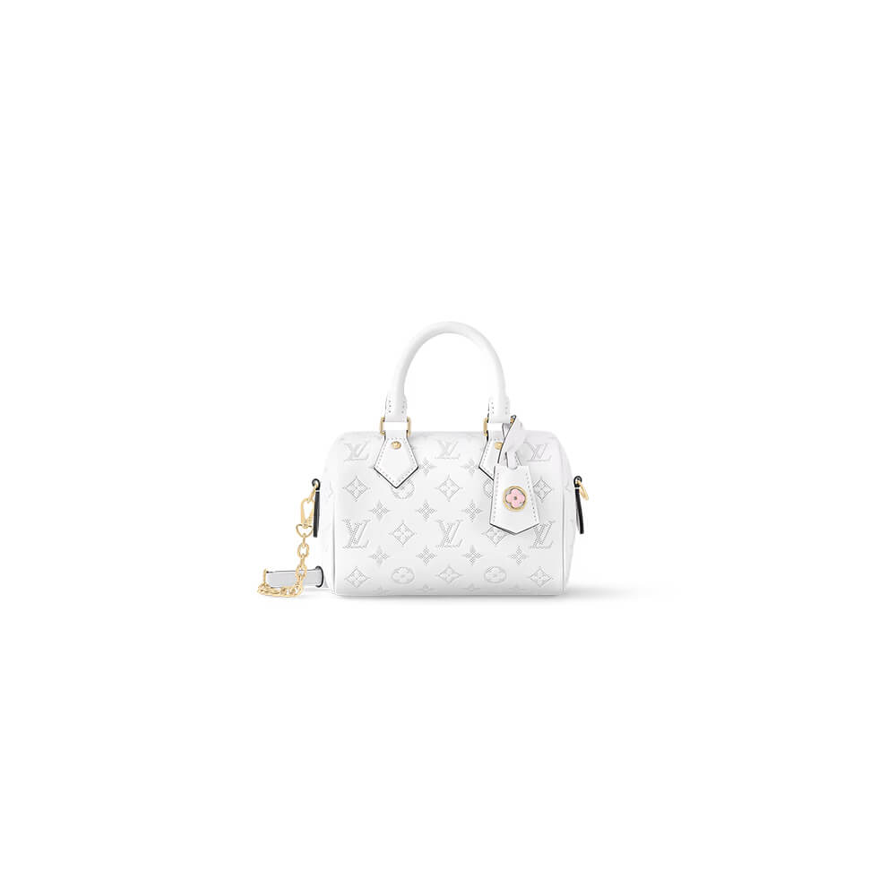 White Blanc LV Speedy Bandouliere 20 (Best
 grade)