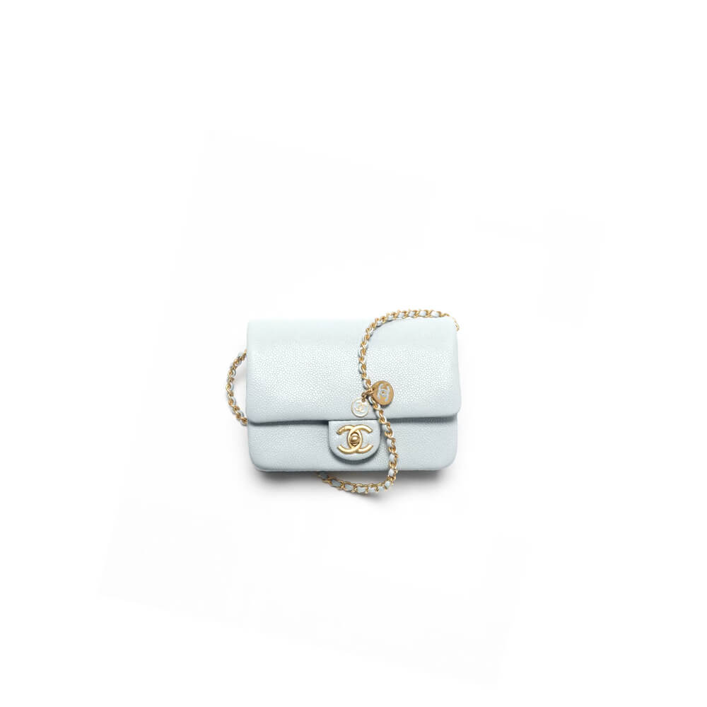 Light Blue CHANEL Mini Flap Bag (Best
 grade)