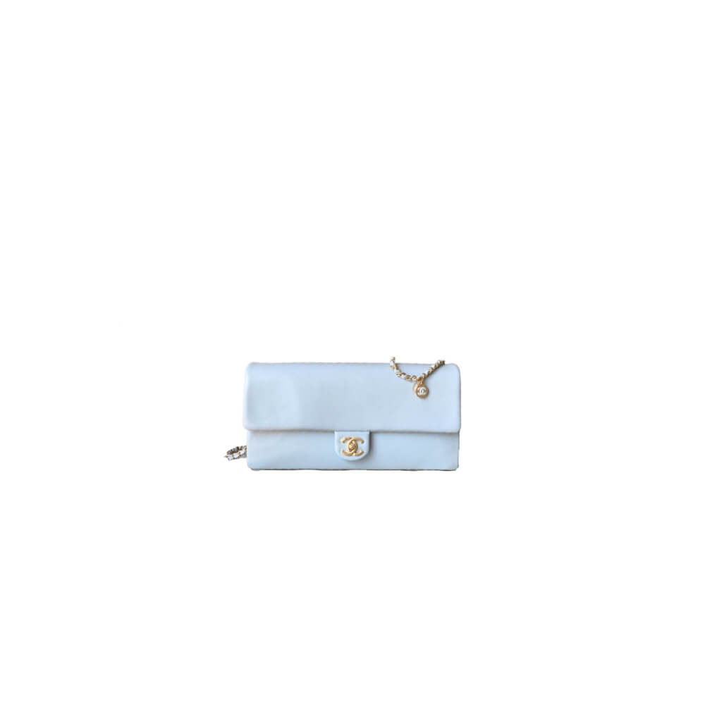 Light Blue CHANEL Long Flap Bag (Best
 grade)