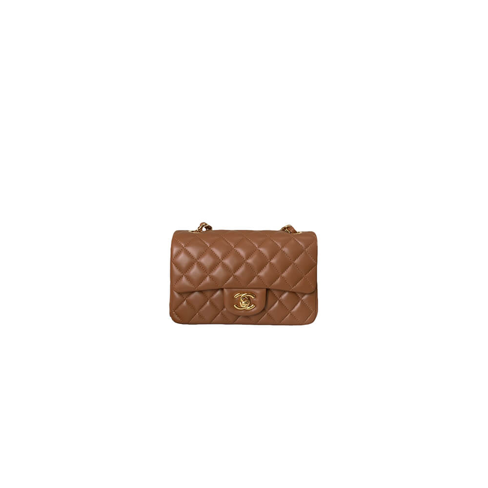 Dark Beige Chanel Mini Flap Bag (Best
 grade)