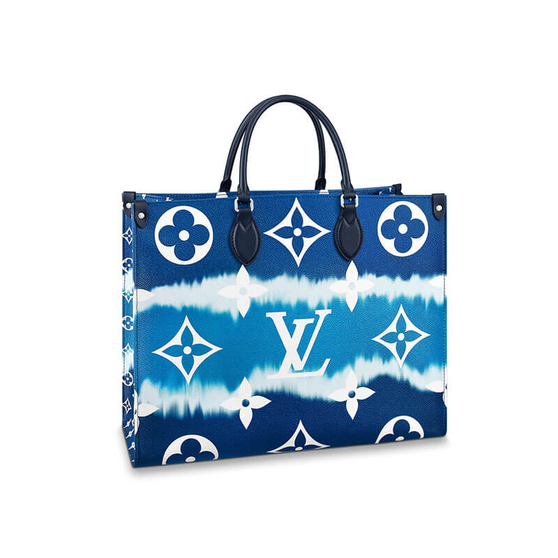 Blue LV Escale OnTheGo GM Tote Bag