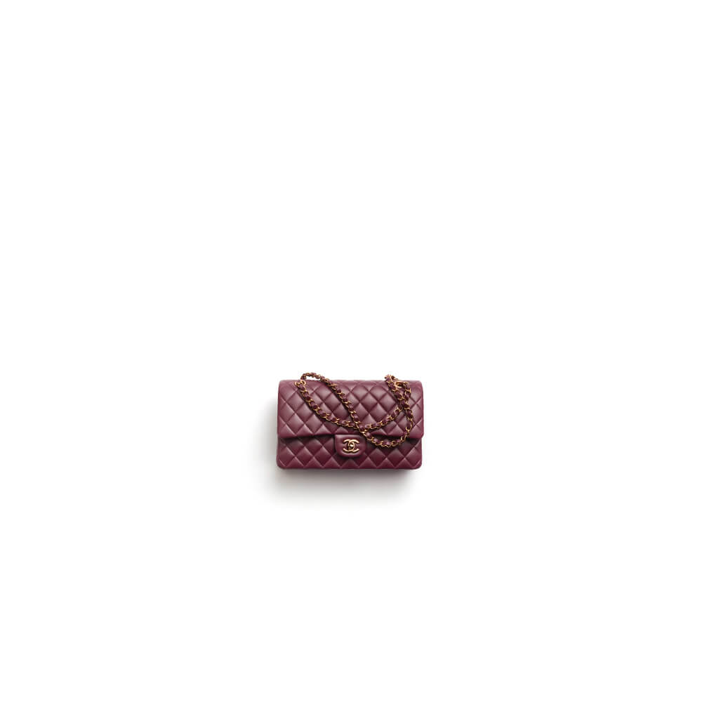 Burgundy CHANEL CLASSIC 11.12 HANDBAG (Best
 grade)