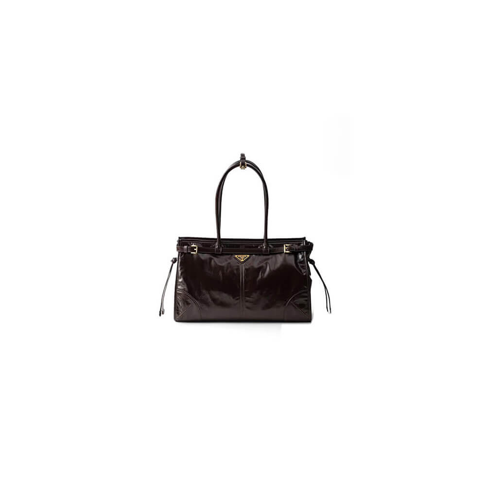 Dark Brown Prada Large leather handbag (Best
 grade)
