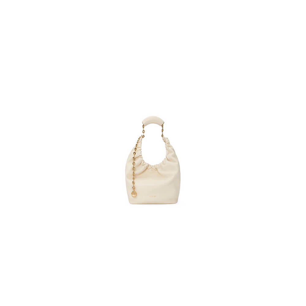 Cream White Loewe Small Squeeze bag in nappa lambskin