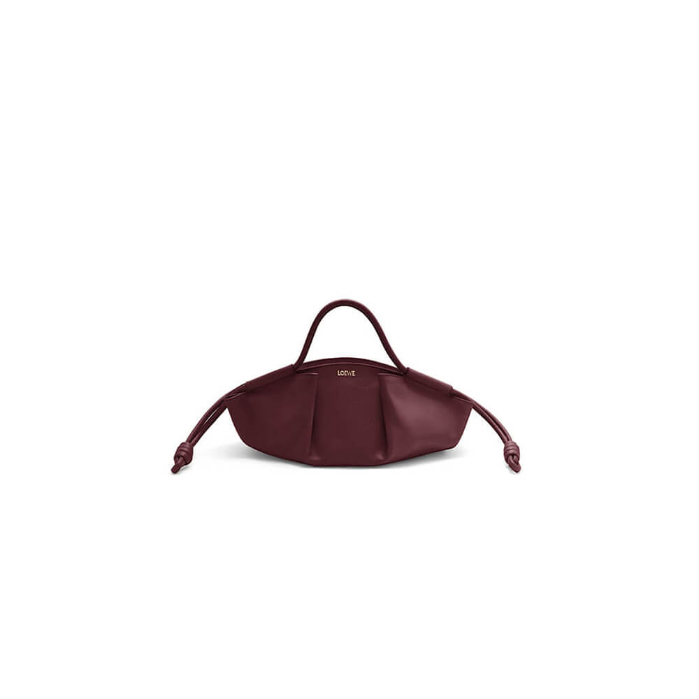 Burgundy Loewe Small Paseo bag in shiny nappa calfskin (Best
 grade)