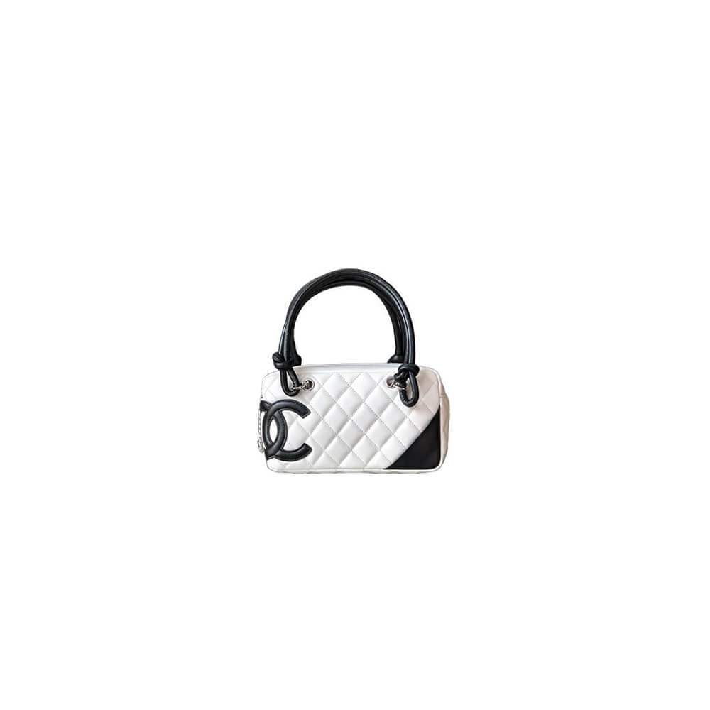 White & Black Chanel Mini Cambon Line Tote (Best
 grade)
