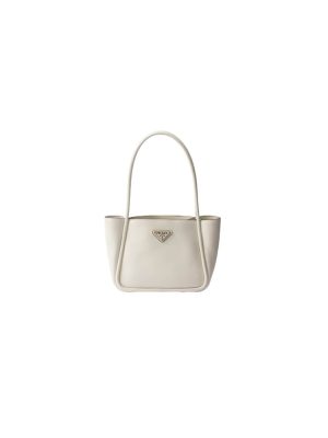 White Prada Leather mini tote bag