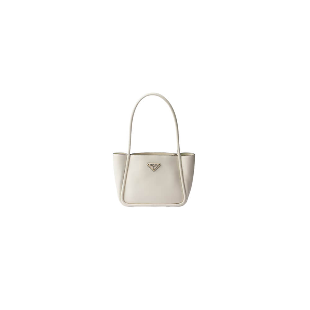 White Prada Leather mini tote bag