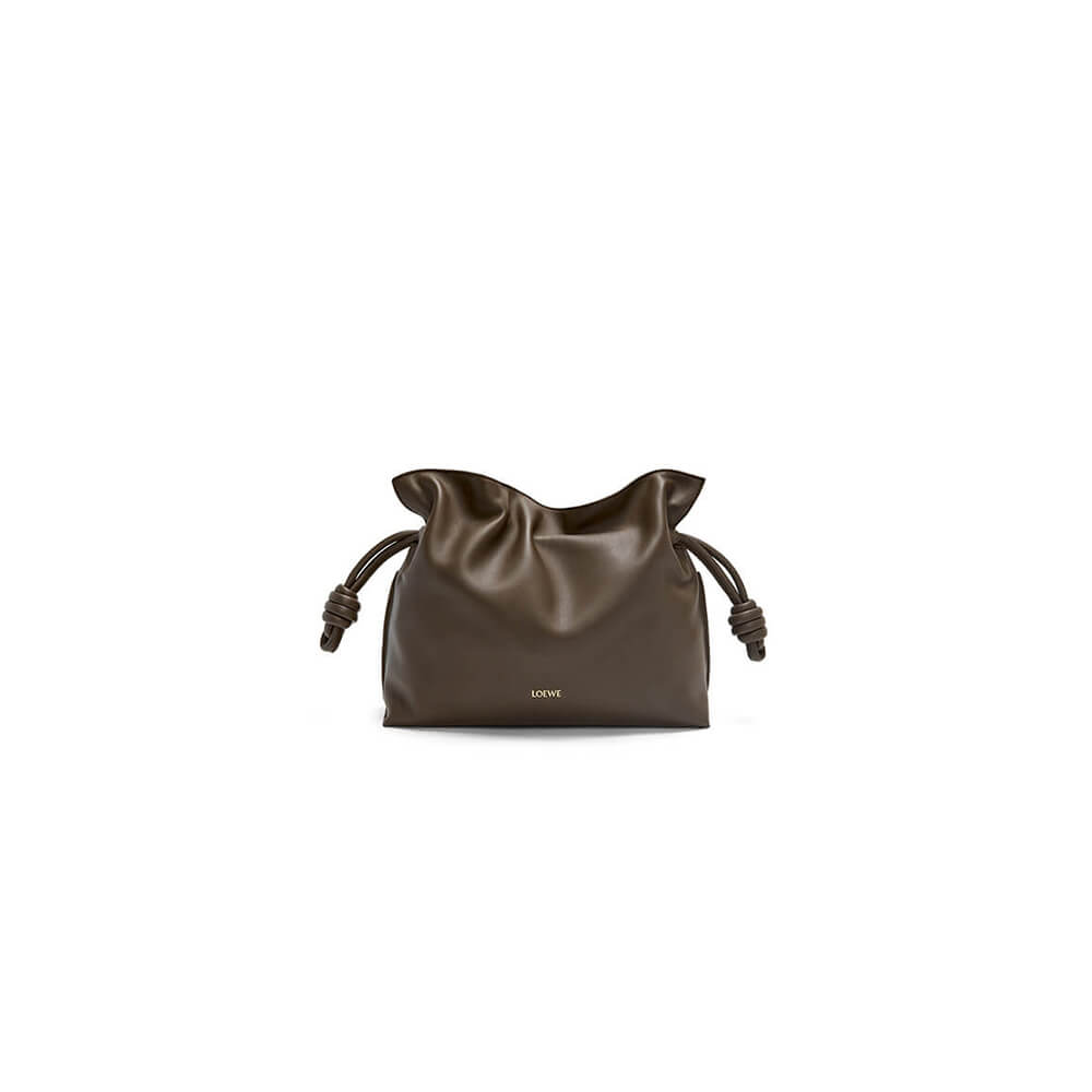 Chocolate LOEWE Medium Flamenco clutch in nappa calfskin (Best
 GRADE)