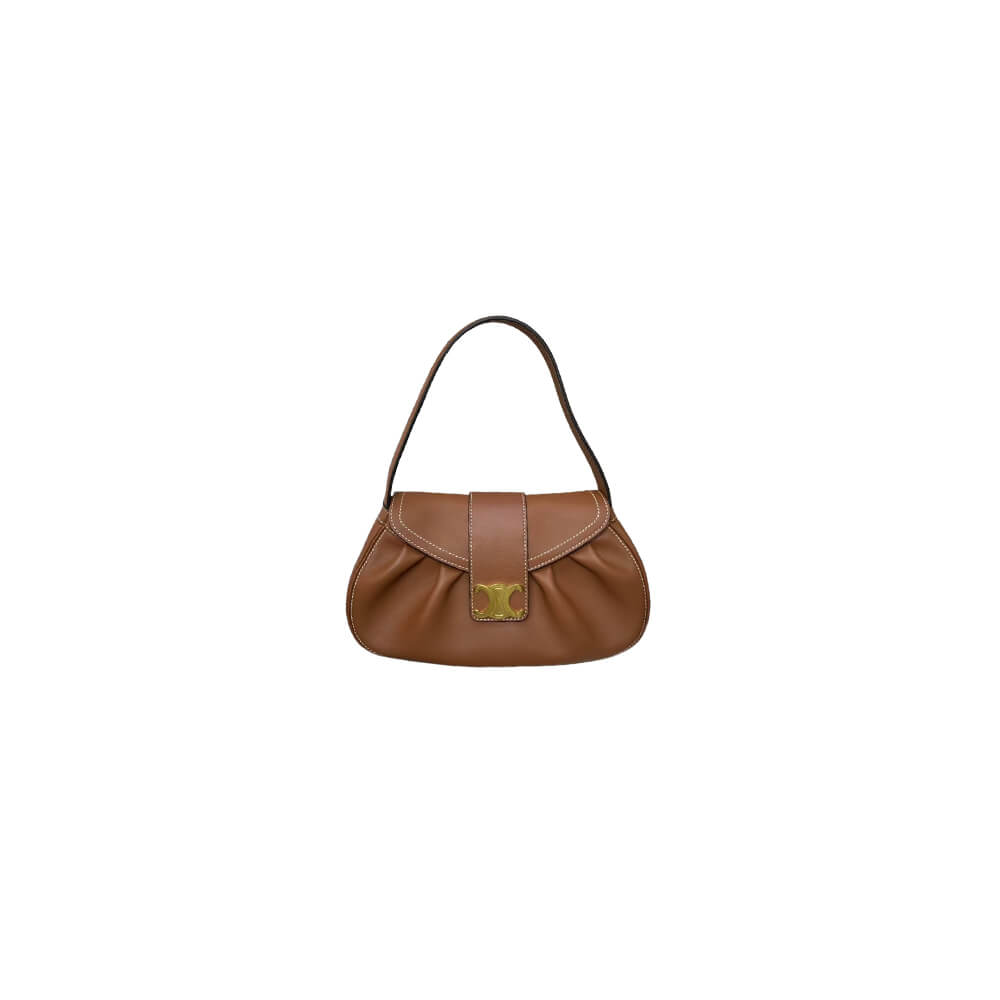 Brown CELINE Medium POLLY bag in soft calfskin