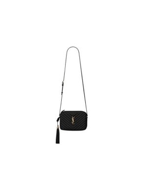 BLACK YSL LOU CAMERA BAG IN QUILTED LEATHER