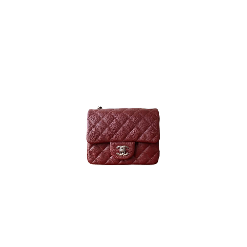 Claret Chanel MINI FLAP BAG (Best
 grade)