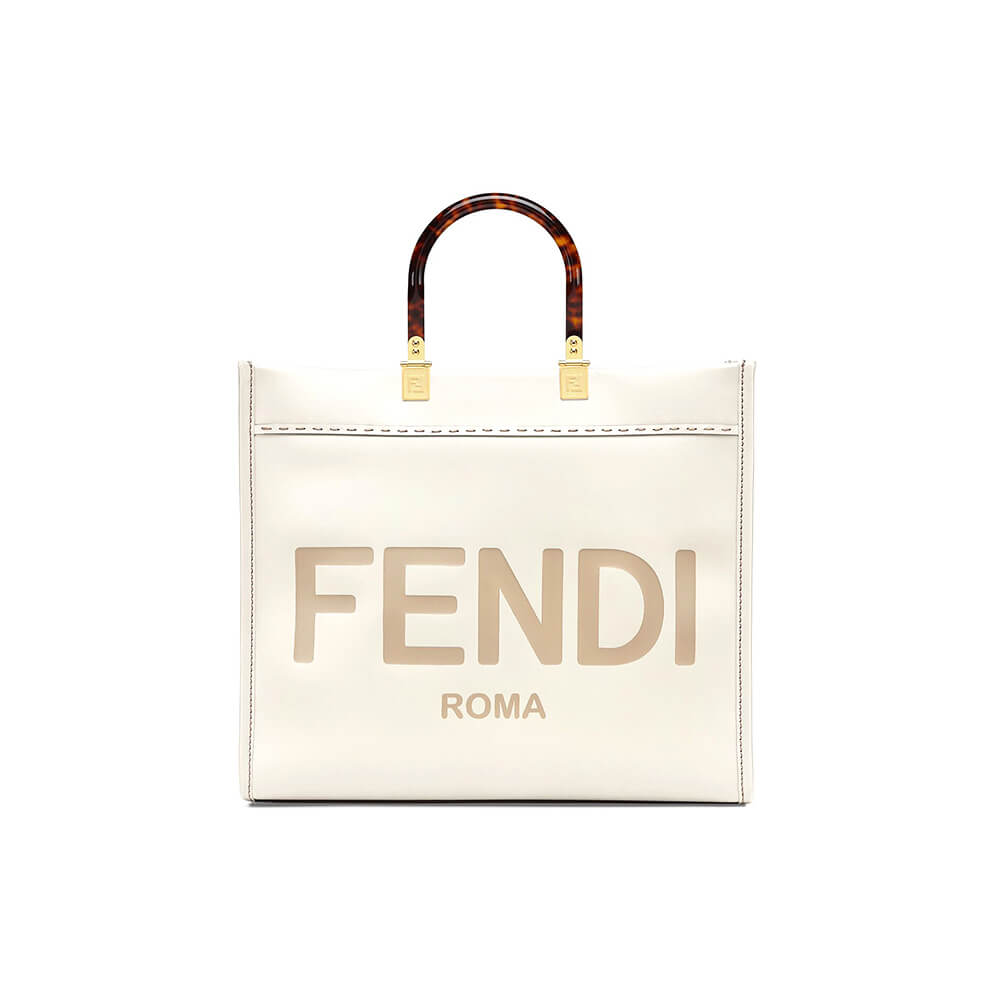 White FENDI SUNSHINE Medium Tote Bag