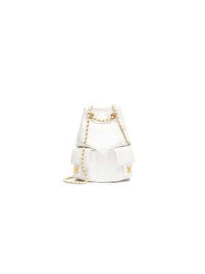 White CHANEL Backpack (Best
 grade)