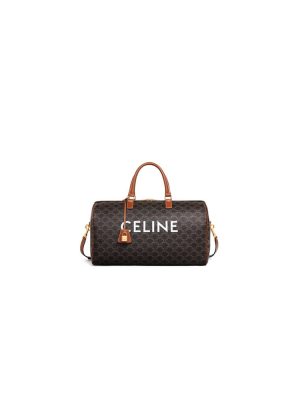 CELINE Medium duffle bag in logo-print calfskin