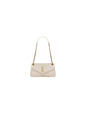 White YSL CALYPSO small in plunged lambskin