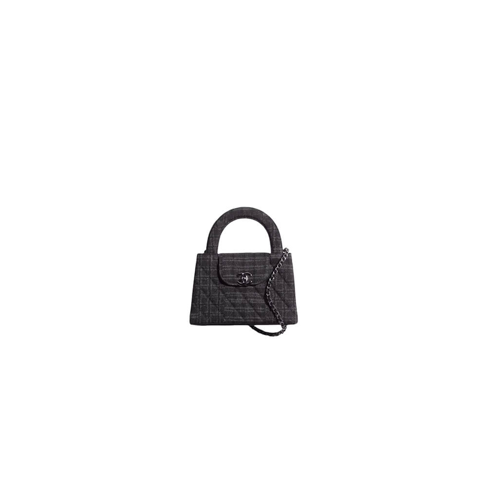 Black & Gray Chanel Mini Shopping Bag (Best
 grade)