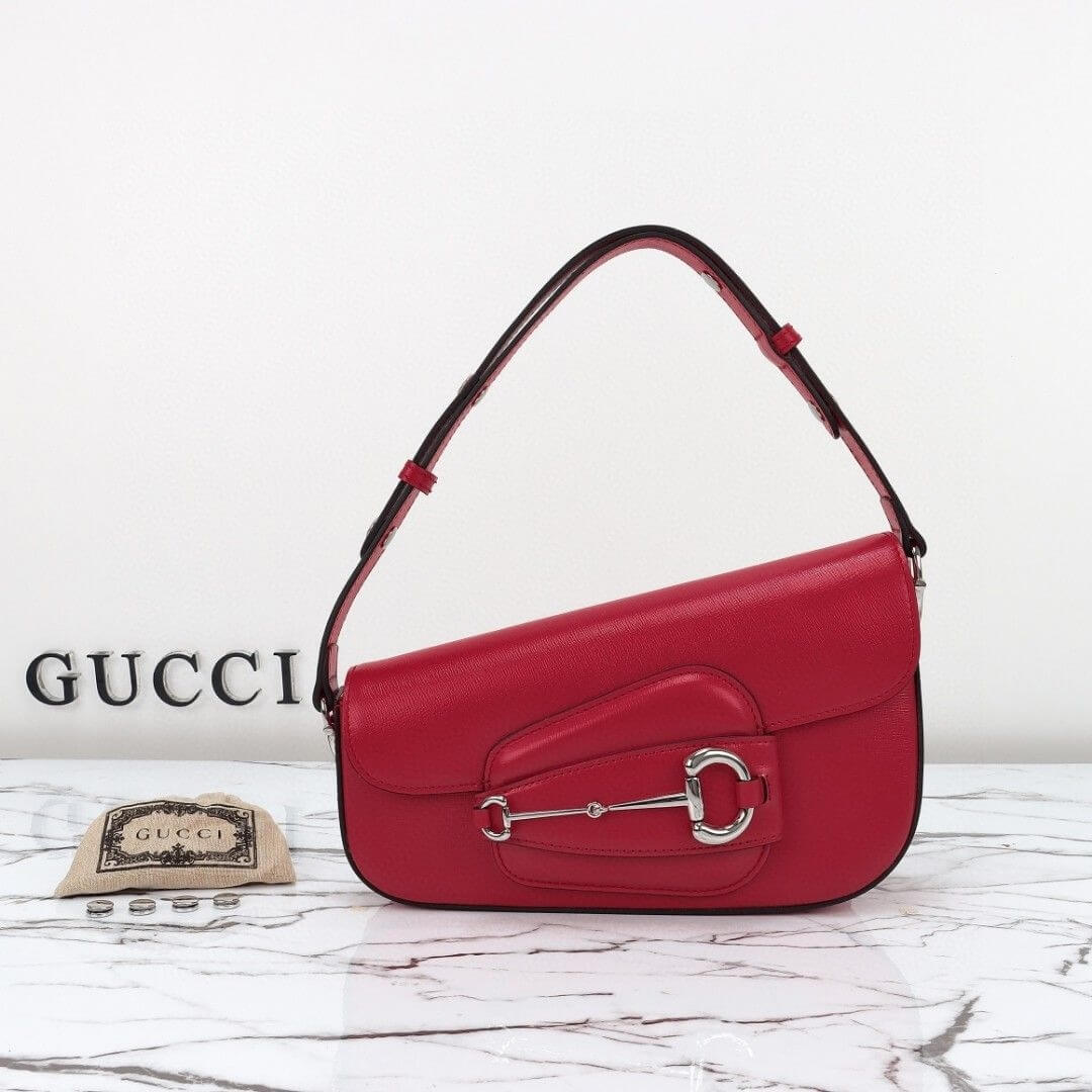 Red Gucci Horsebit 1955 Small Shoulder Bag - Image 2
