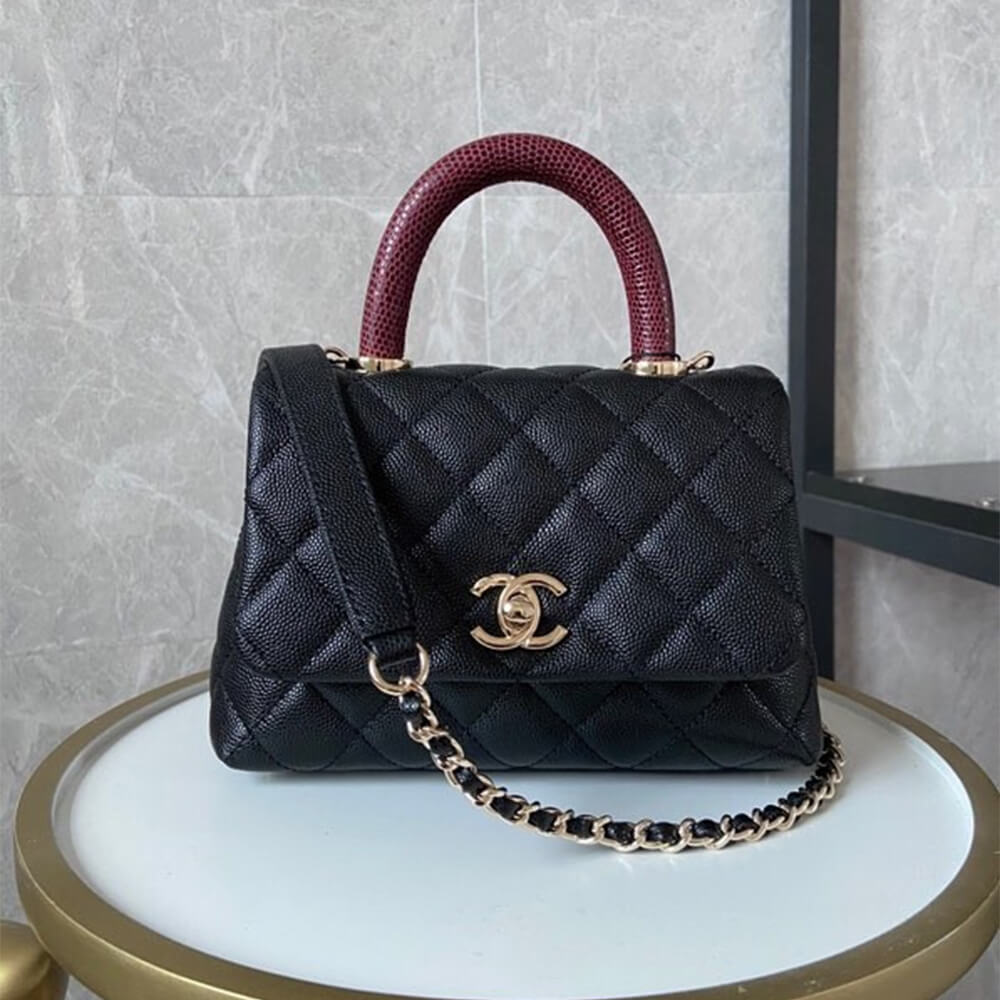 Black Chanel Coco handle flap shoulder bag Mini - Image 2