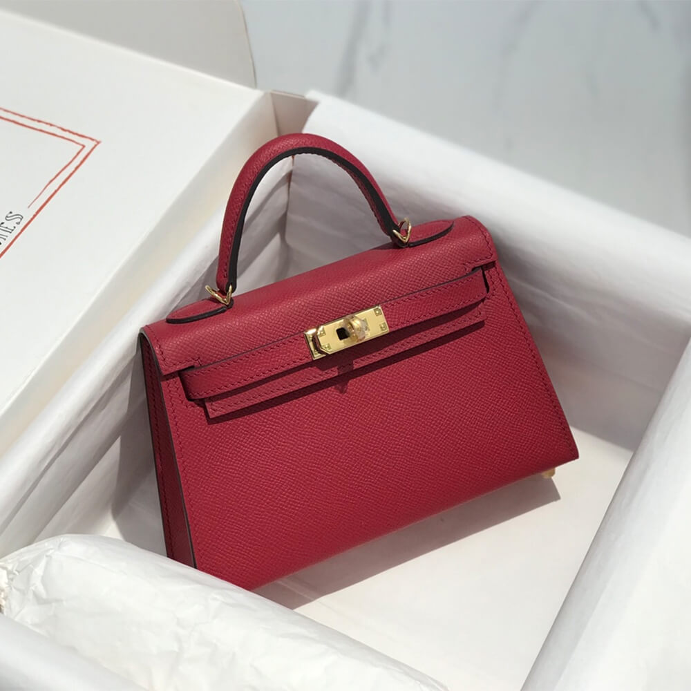Ruby Red Hermes Mini Kelly II (Best
 Grade) - Image 2