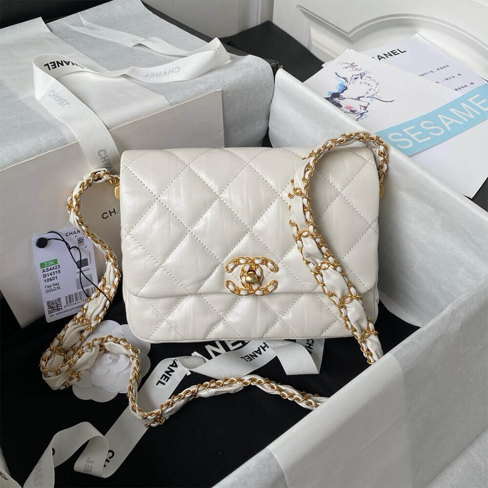 White CHANEL MINI FLAP - Image 2