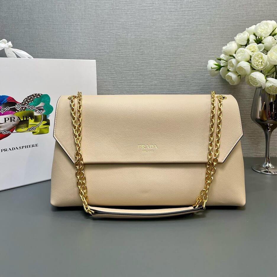 Travertine Prada Medium leather shoulder bag (Best
 Grade) - Image 2