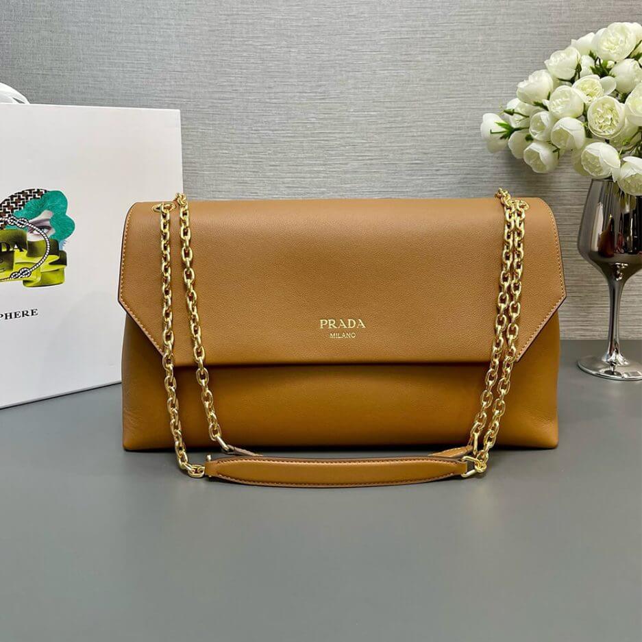 Caramel Prada Medium leather shoulder bag (Best
 Grade) - Image 2