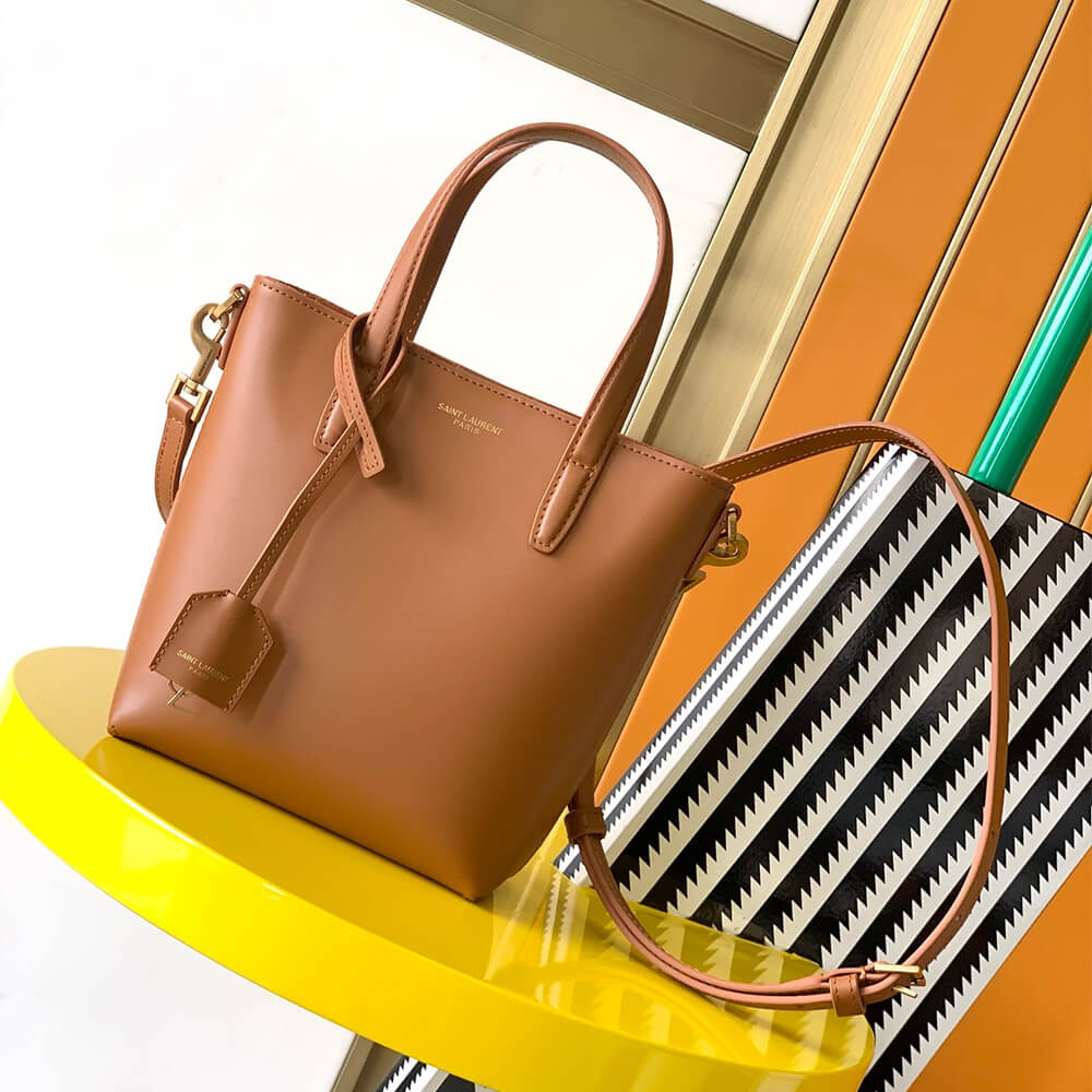 Brown MINI TOY SHOPPING SAINT LAURENT IN BOX LEATHER - Image 2