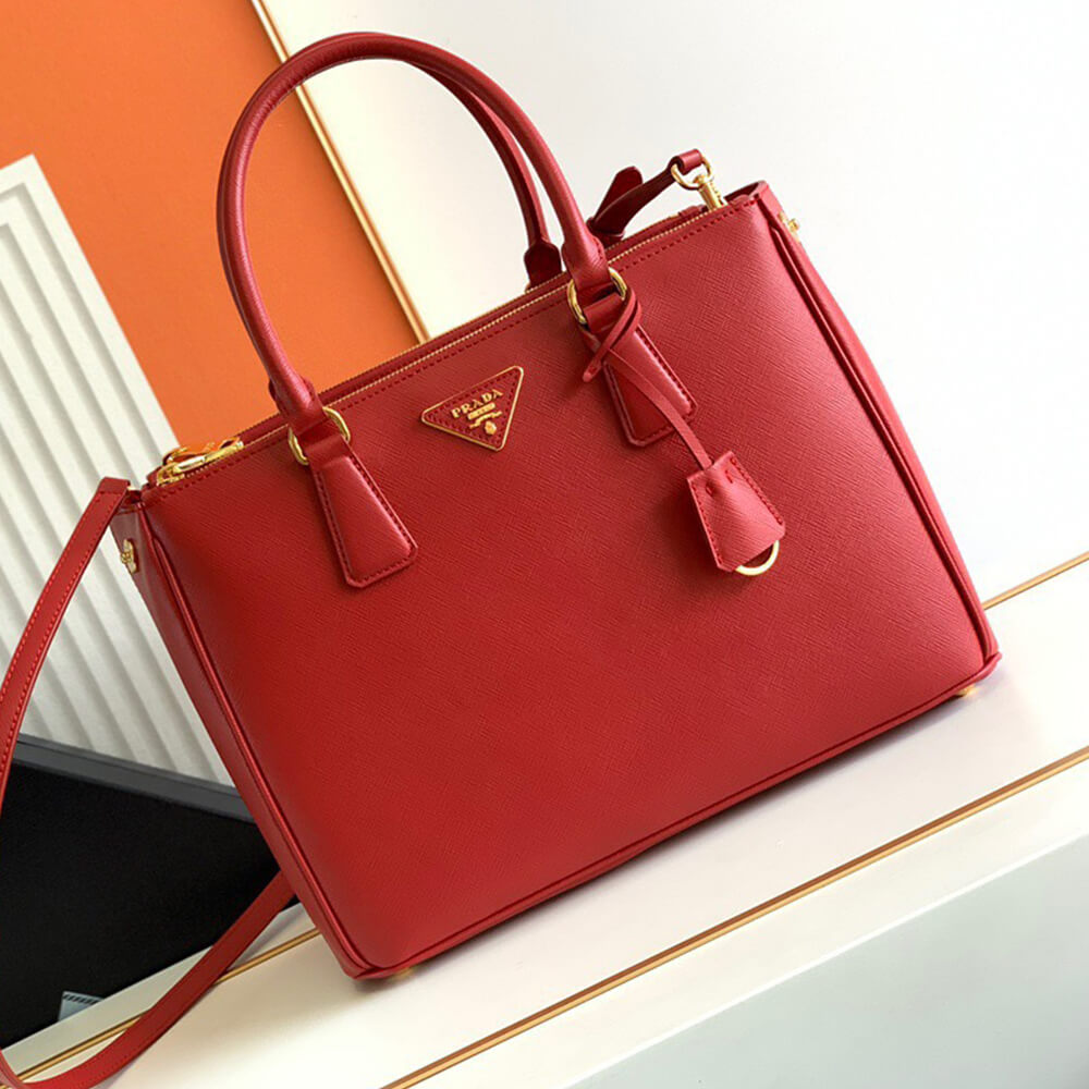Red Large Prada Galleria Saffiano leather bag - Image 2