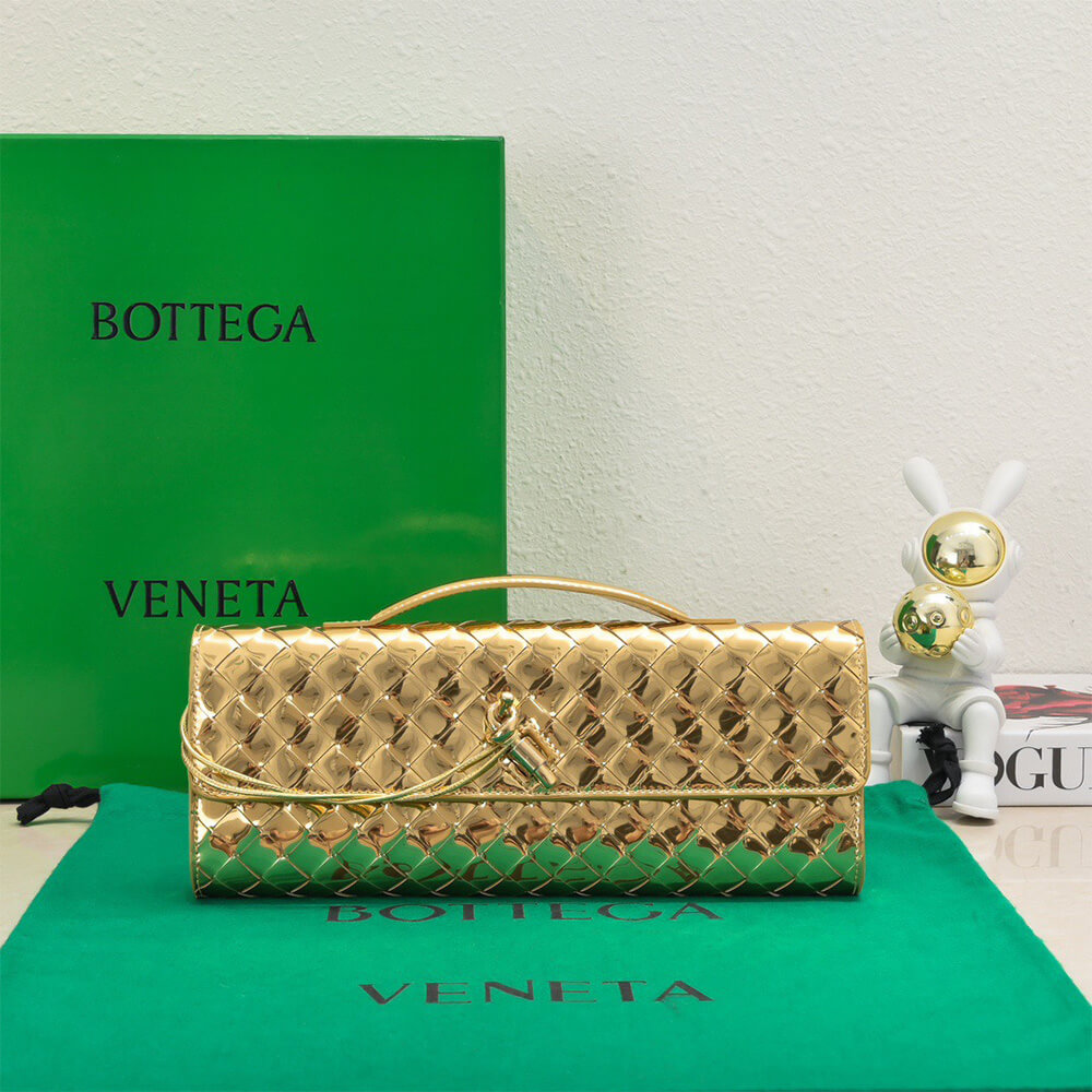Gold Bottega Veneta Andiamo Clutch (Best
 GRADE) - Image 2