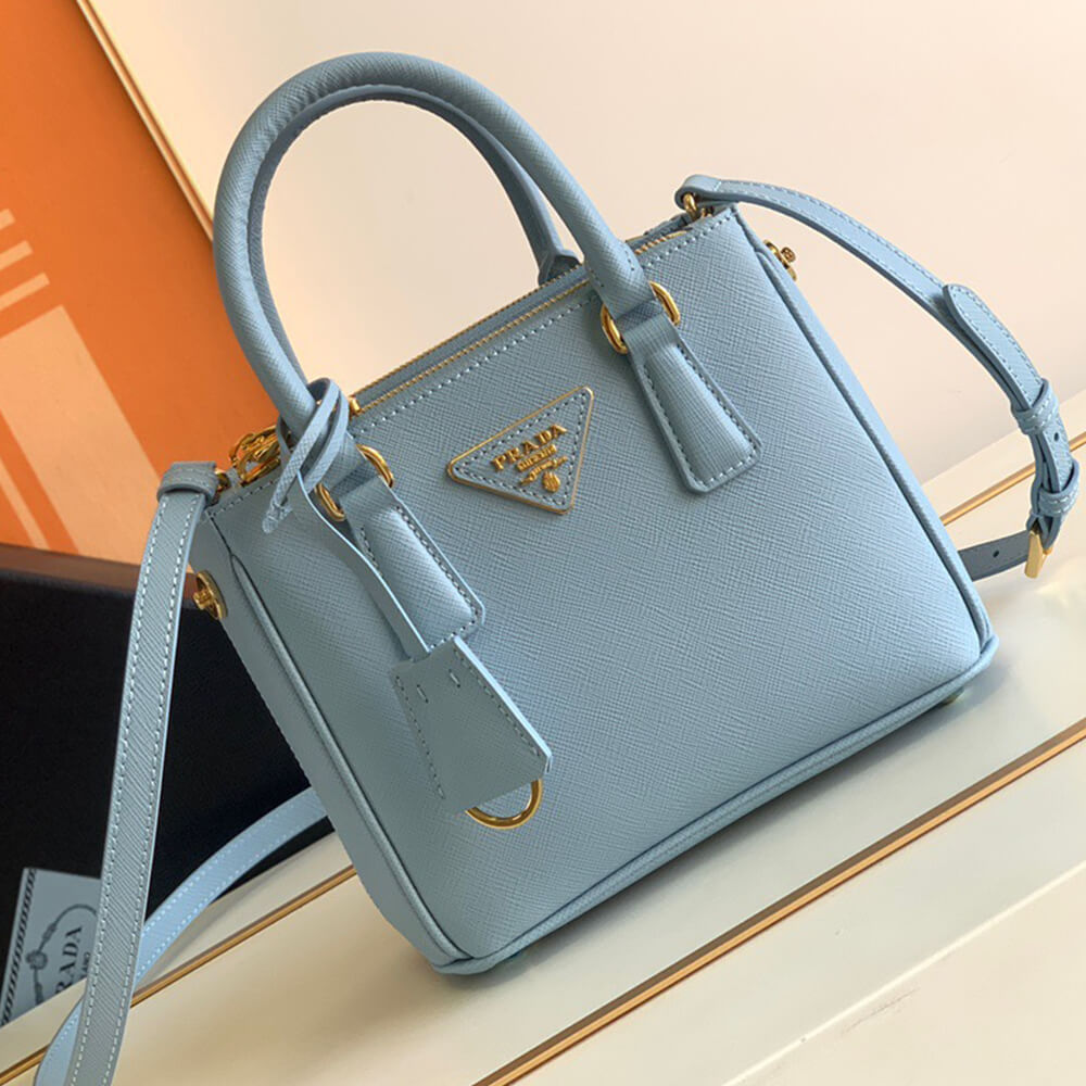 Light Blue Prada Galleria Saffiano leather mini-bag - Image 2