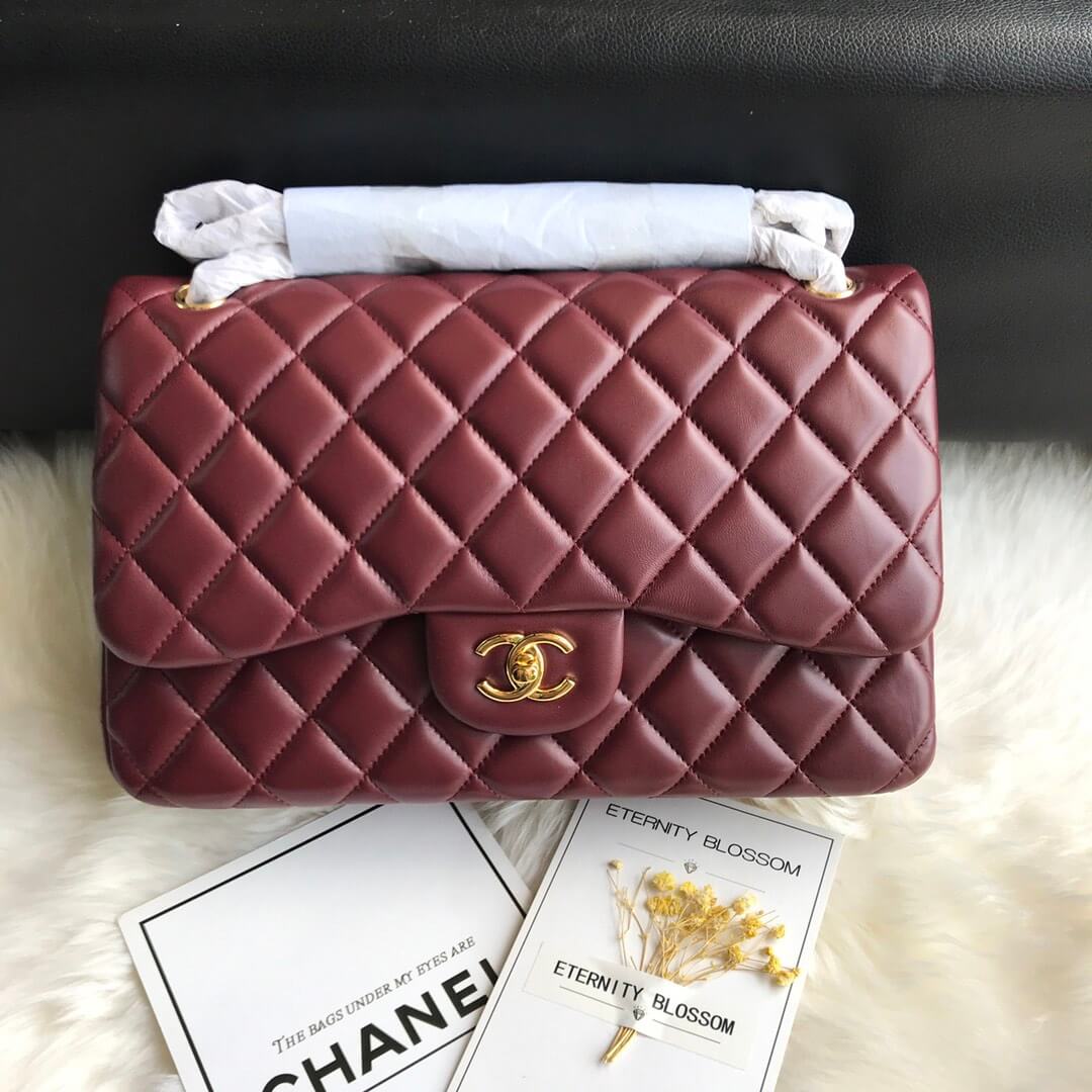 Claret CHANEL LARGE CLASSIC HANDBAG (Best
 grade) - Image 2
