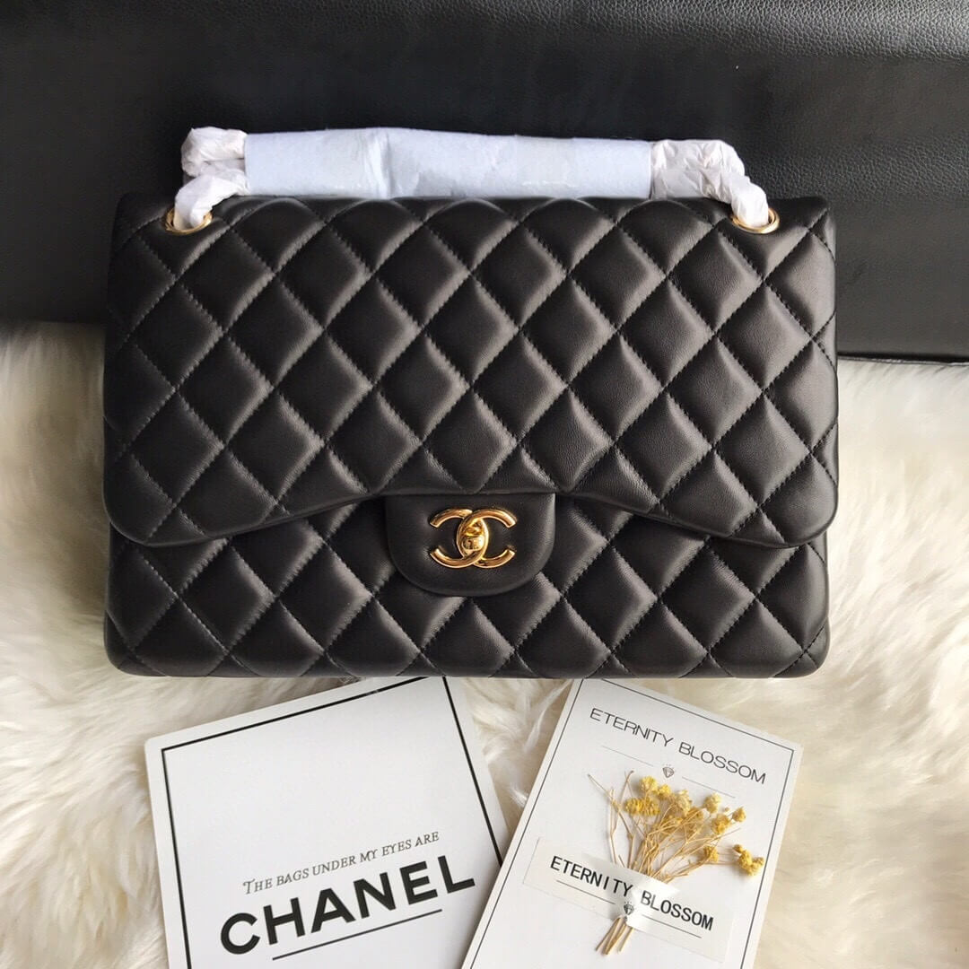 Black CHANEL LARGE CLASSIC HANDBAG (Best
 grade) - Image 2