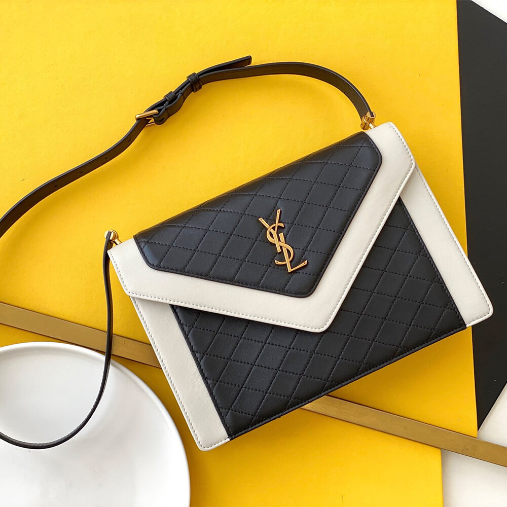 White YSL Quilted Gaby Shoulder Bag - Image 2