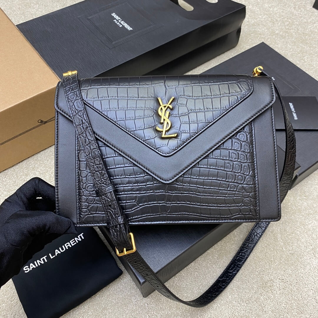 YSL Crocodile Embossed Gaby Satchel - Image 2