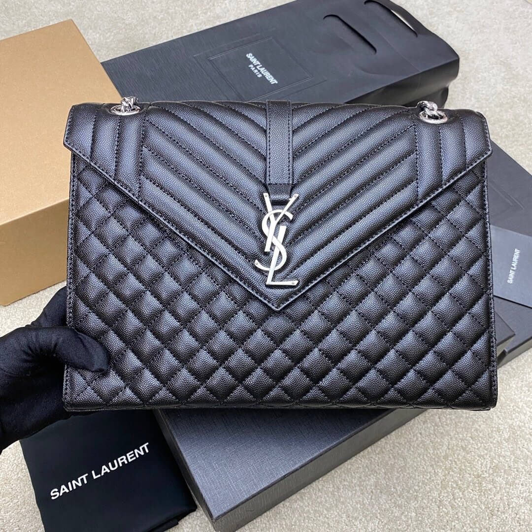 Black YSL Large Envelope Bag - Image 2