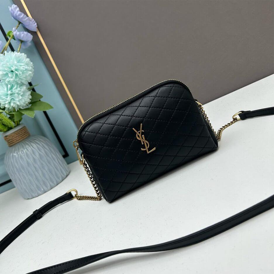 Black YSL Gaby zipped pouch in quilted lambskin - Image 2